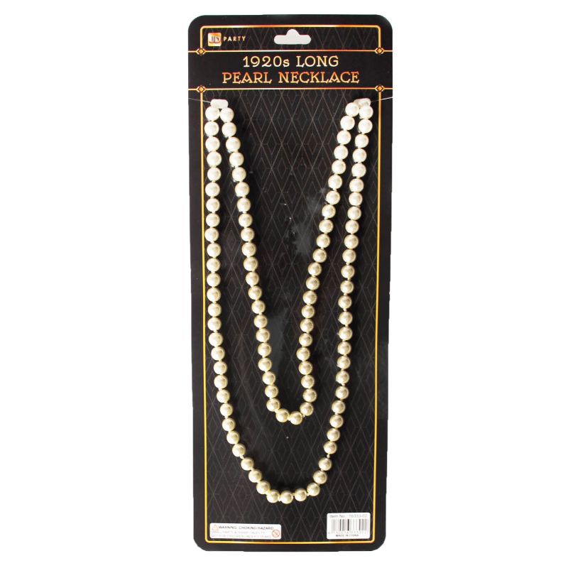 1920s Long Pearl White Necklace