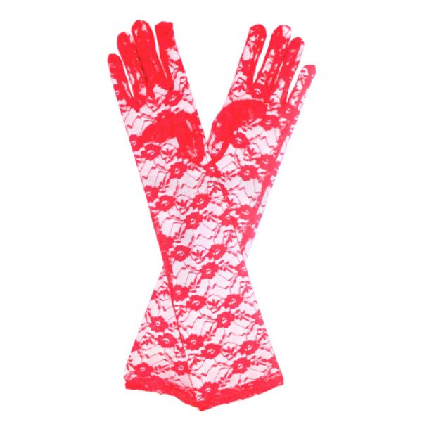 Red Long Lace Gloves