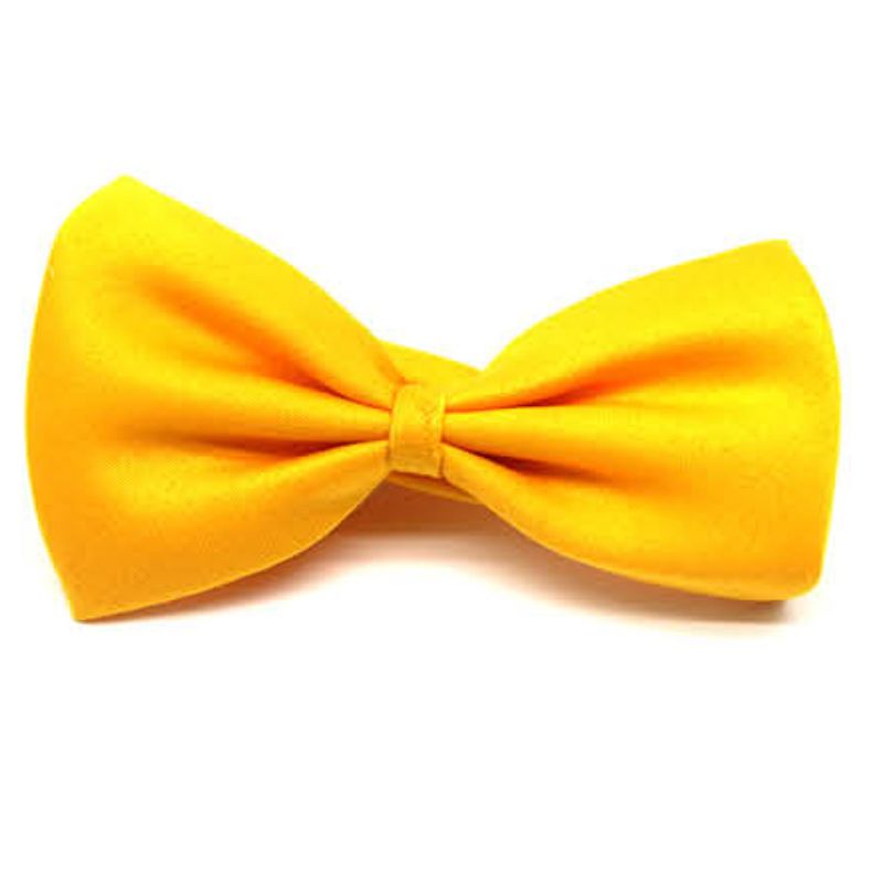 Plain Yellow Small Bow Tie
