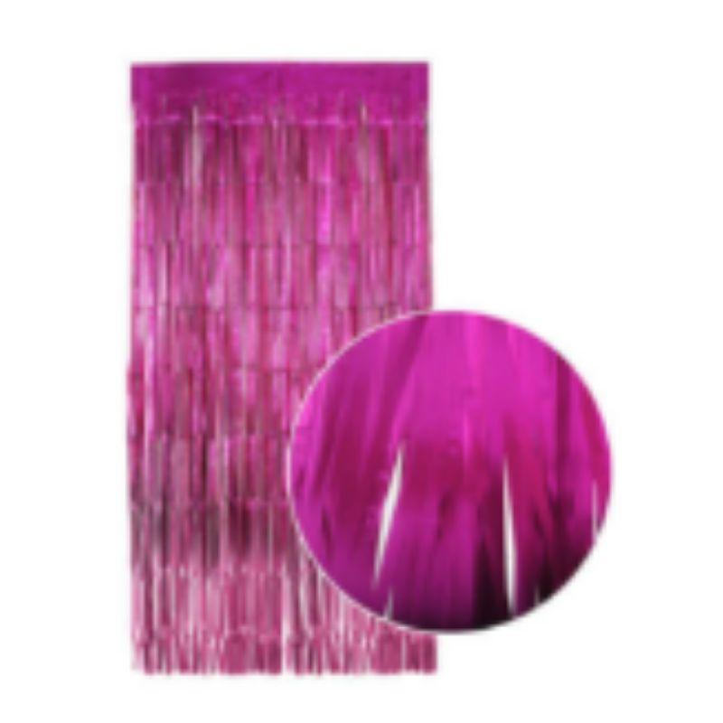 Hot Pink Matte Tinsel Curtain