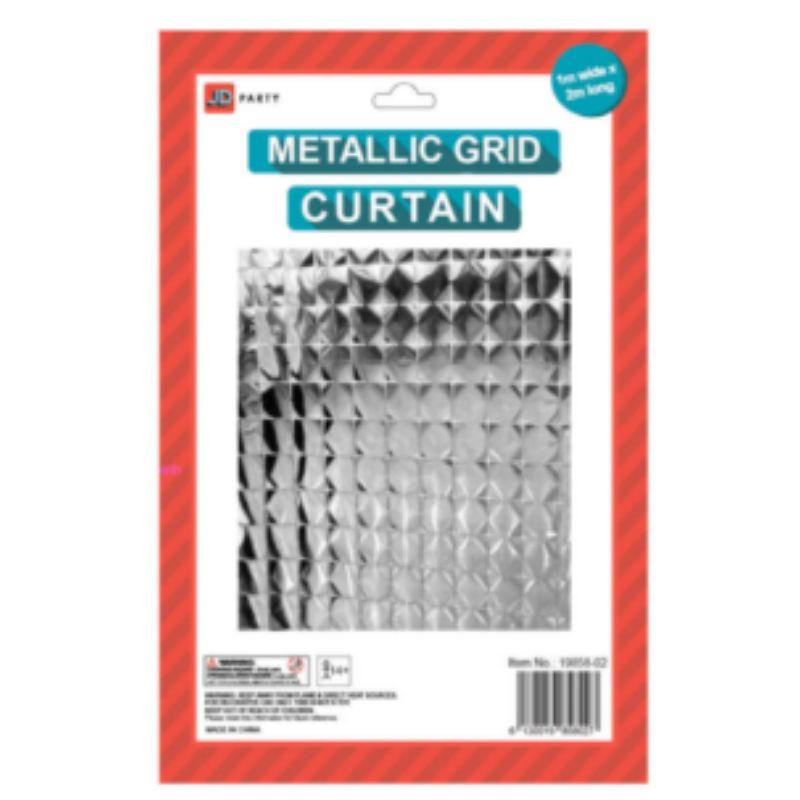 Silver Metallic Block Curtain