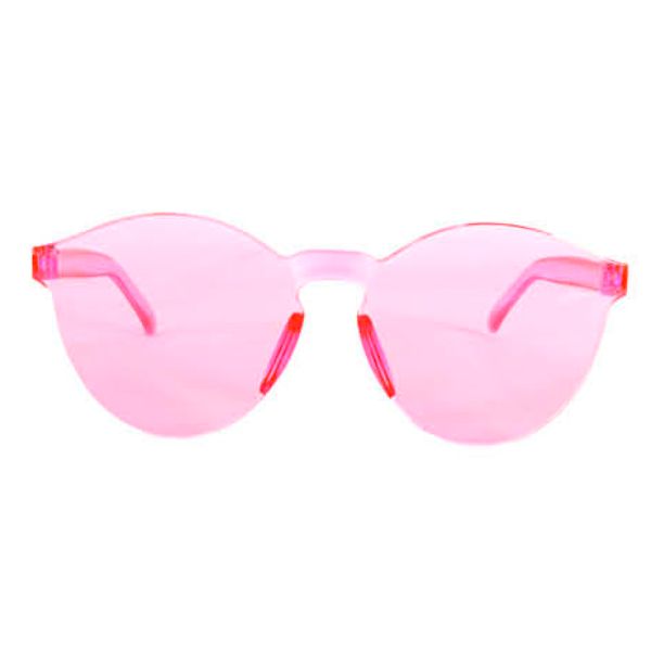 Light Pink Perspex Wayfarer Party Glasses