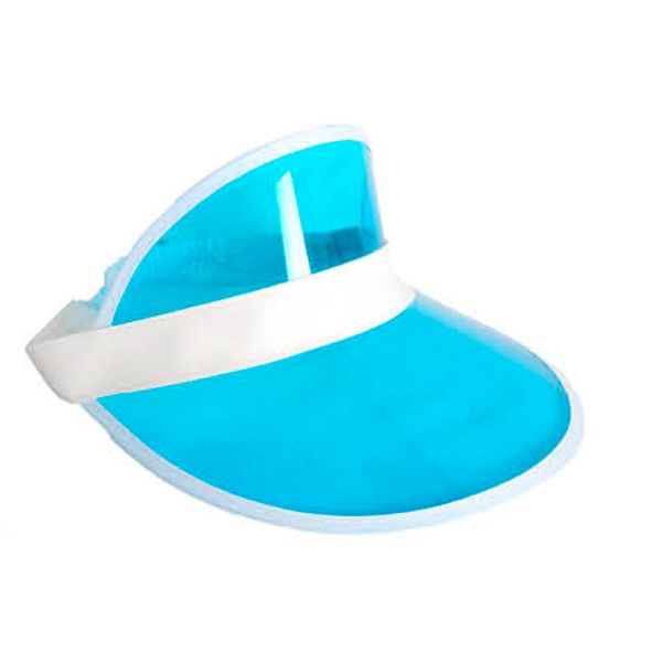 Perspex Visor White Rim - Light blue