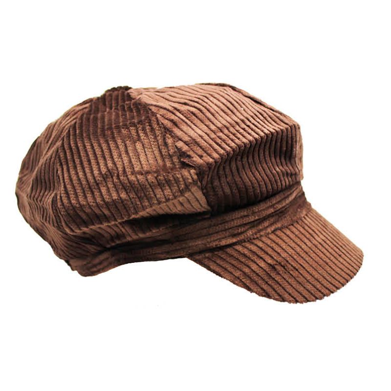 Dark Brown 8 Panel Corduroy Poor Boy Cap