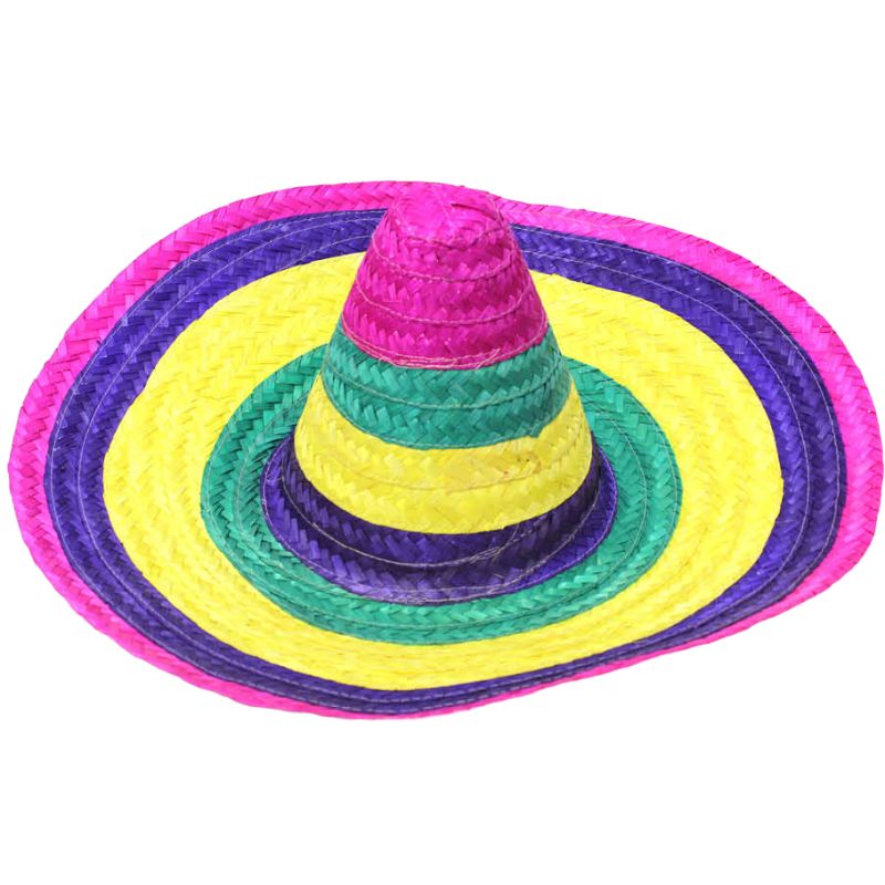 Mexican Hat (L) (Multi Colour stripe (Pink rim)