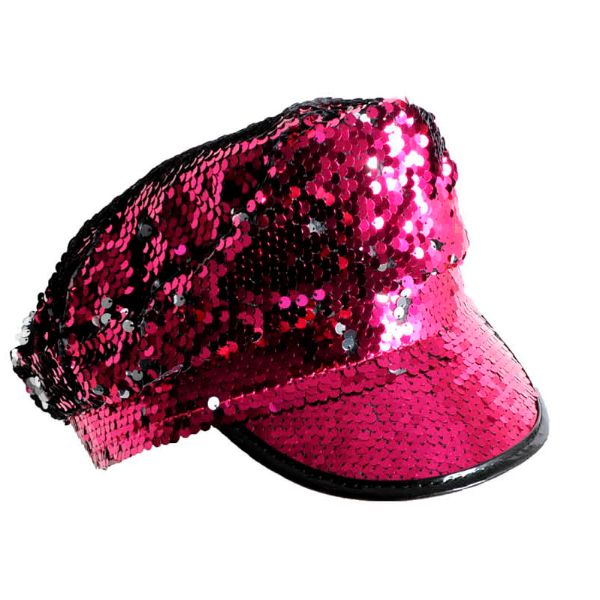 Hot Pink Deluxe Sequin Cap