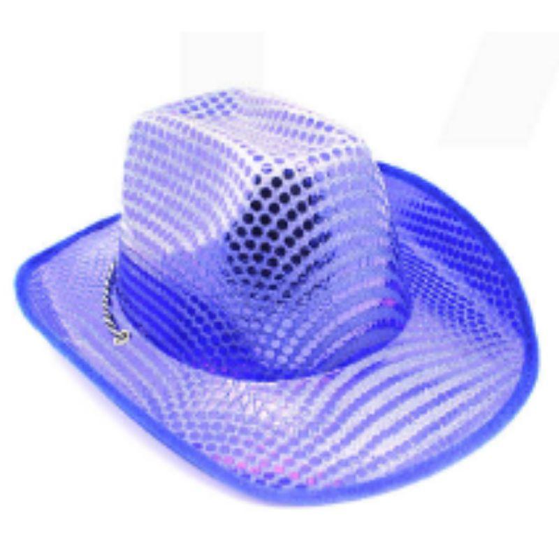 Blue Sequin Cowboy Hat
