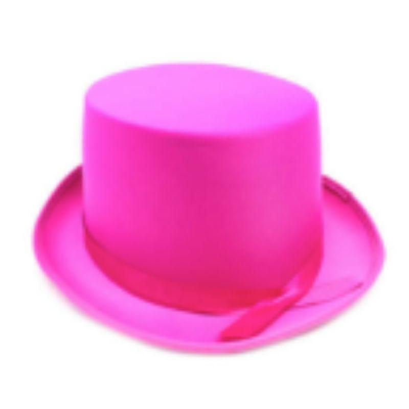 Hot Pink Satin Top Hat