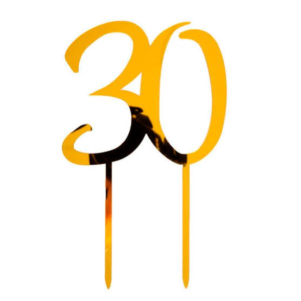 Gold 30 Jumbo Cake Topper