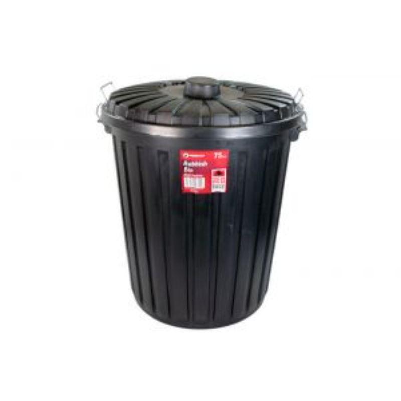 Redback Rubbish Bin with Lid 75L - 58cm x 50cm x 50cm