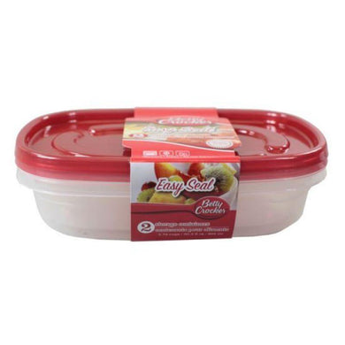 2 Pack Microwave, Dishwasher & Freezer Safe Rectangular Food Storage Containers - 895ml - The Base Warehouse