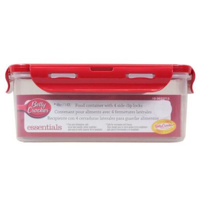 Microwave, Dishwasher & Freezer Safe Food Storage Containers with 4 Sided Clip Lock Lid - 1.42L - The Base Warehouse