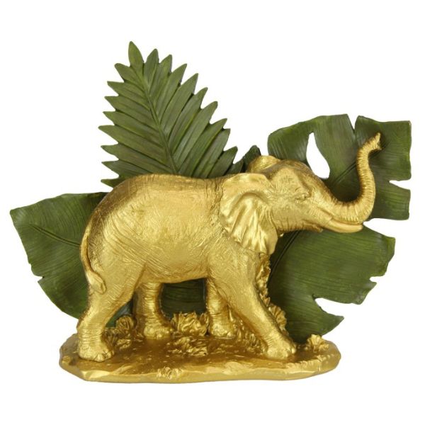 Gold Jungle Elephant Home Decor - 25cm