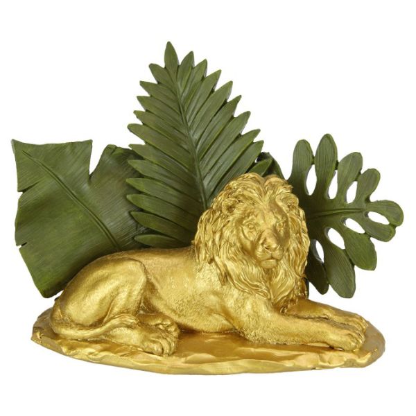 Gold Jungle Lion Home Decor Piece -22cm