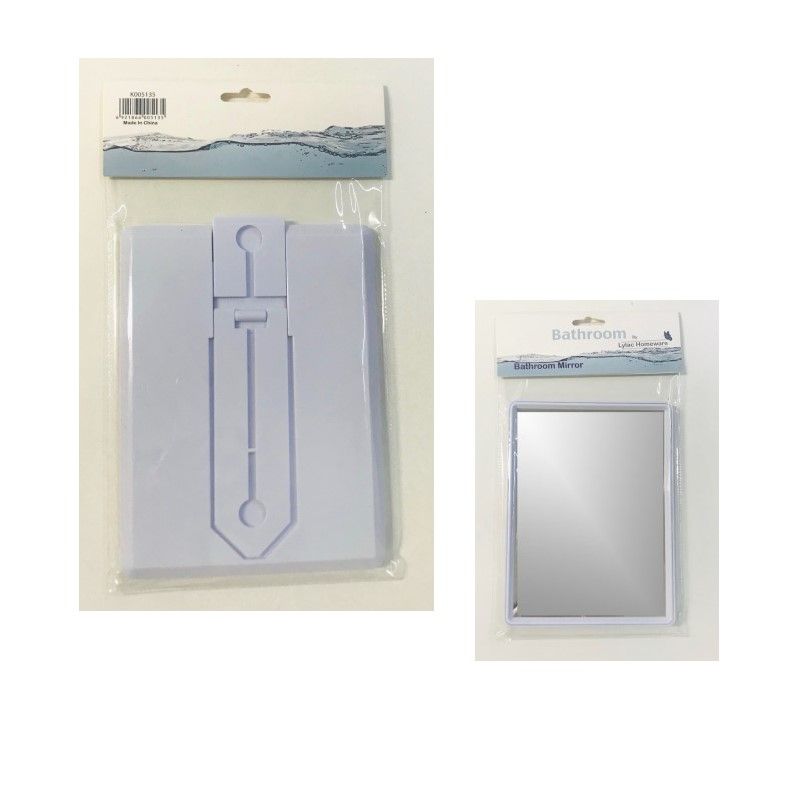 Rectangular Plastic Mirror With Stand - 15cm x 20cm