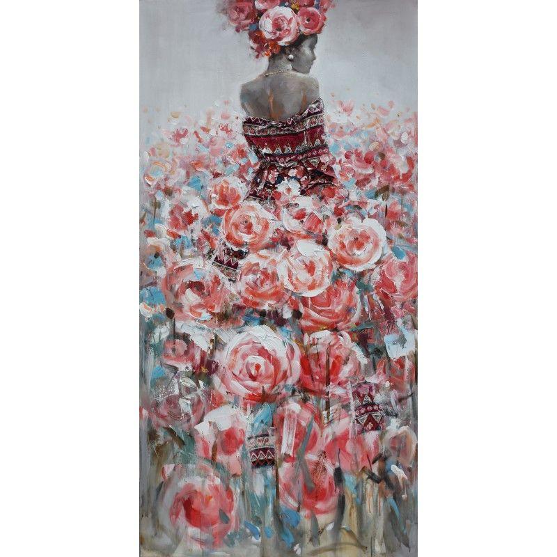 Woman in Flower Canvas Print - 70cm x 140cm x 3.8cm