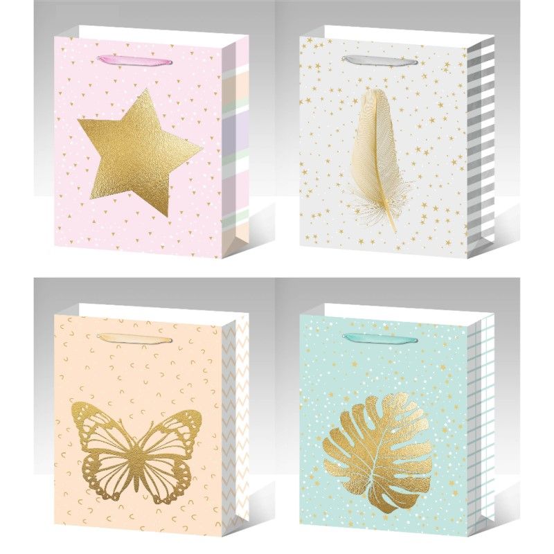 Gold Foil Extra Large Gift Bag - 31cm x 40cm x 12cm