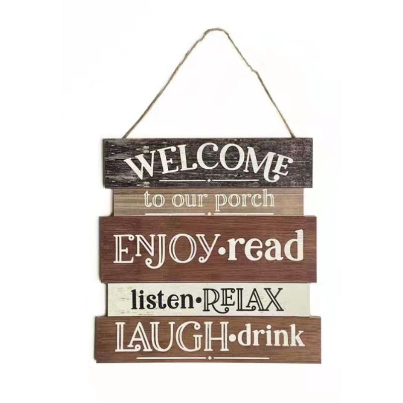 Welcome to Our Porch Wooden Plaque - 34cm x 34cm