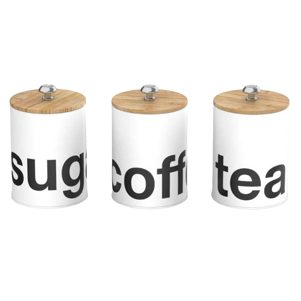Metal Canister With Bamboo Lid - 11cm x 14cm
