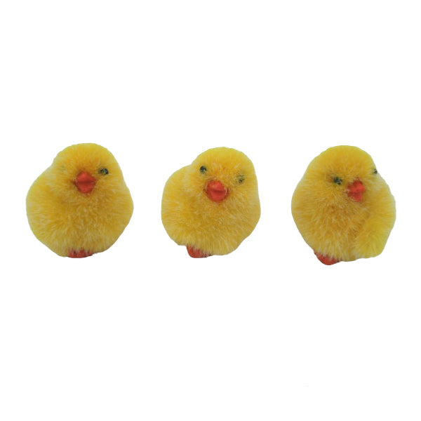 Resin Flocked Chick - 4cm x 3.5cm x 5cm