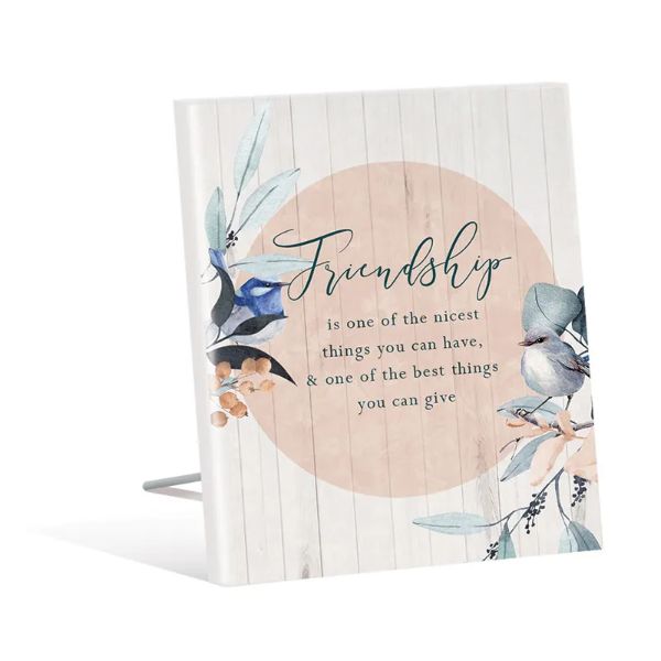 Wren Friendship Sentiment Plaque - 12cm x 15cm