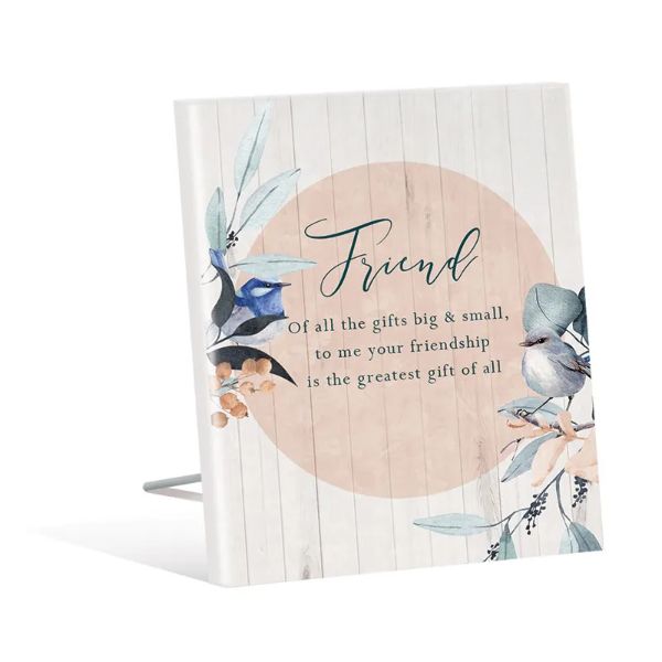 Wren Friend Sentiment Plaque - 12cm x 15cm