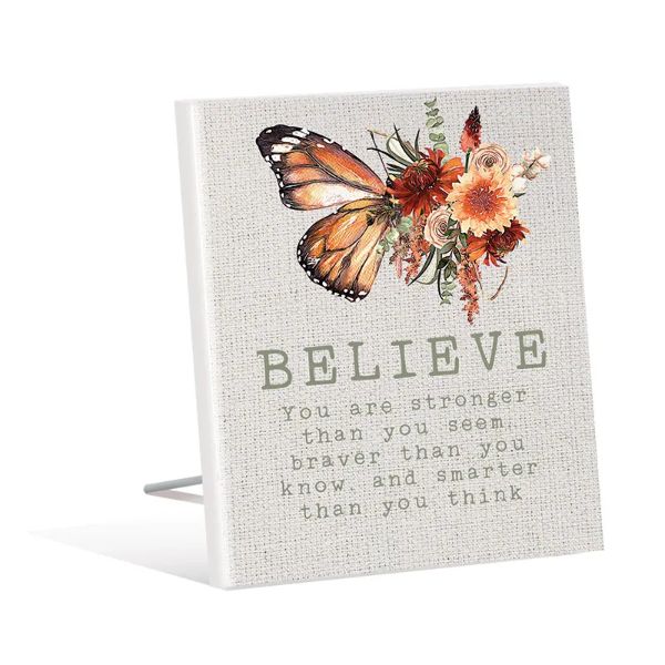 Cinnamon Believe Sentiment Plaque - 12cm x 15cm