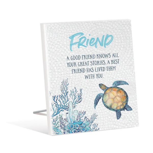 Elliot Turtle Friend Sentiment Plaque - 12cm x 15cm