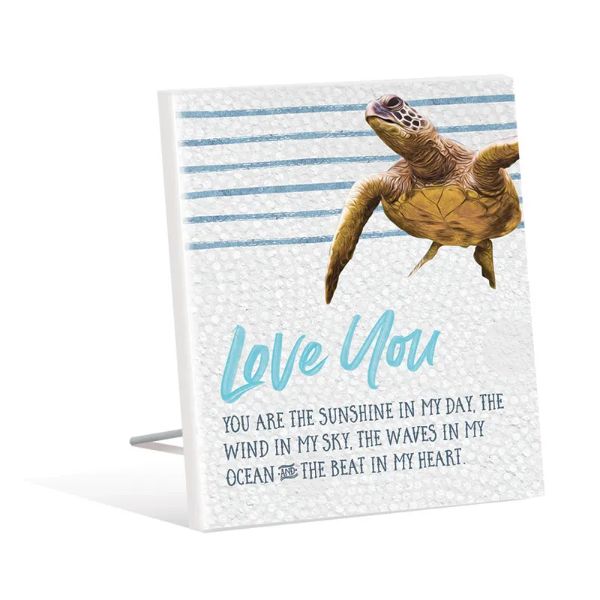 Elliot Turtle Love Sentiment Plaque - 12cm x 15cm