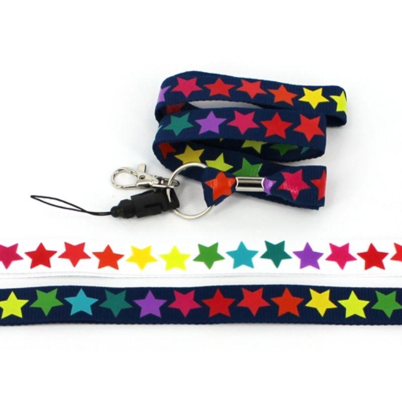 Coloured Stars Lanyard