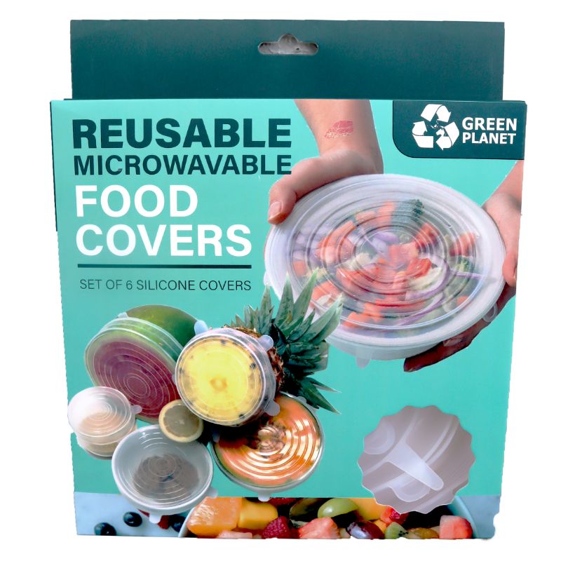 6 Pack Reusable Microwave Food Covers