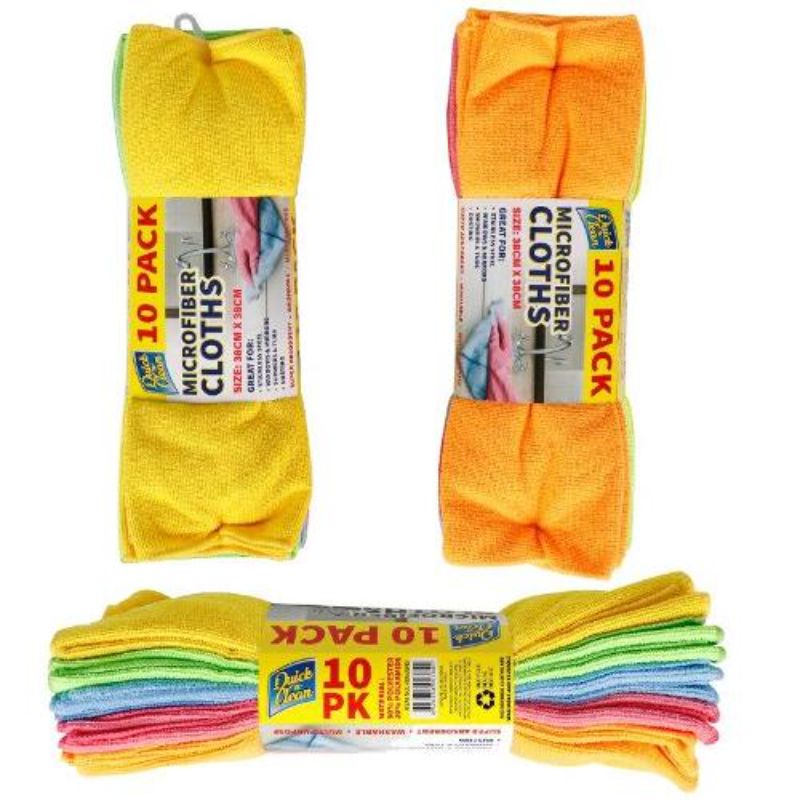 10 Pack Microfibre Cloths - 38cm x 38cm
