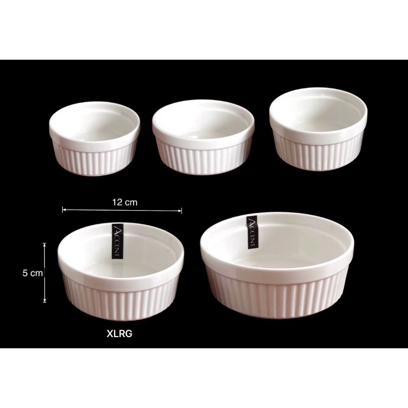 White Ceramic Extra Large Ramekin - 12cm x 5cm