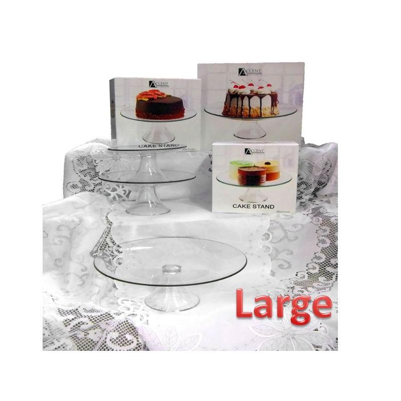 Glass Large Cake Stand with Gift Box - 31cm x 11.5cm