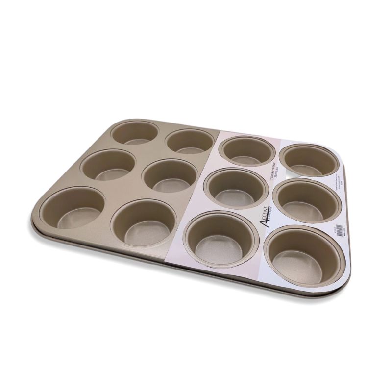 Champagne Gold 12 Cup Muffin Tray - 35cm x 26.5cm x 3cm