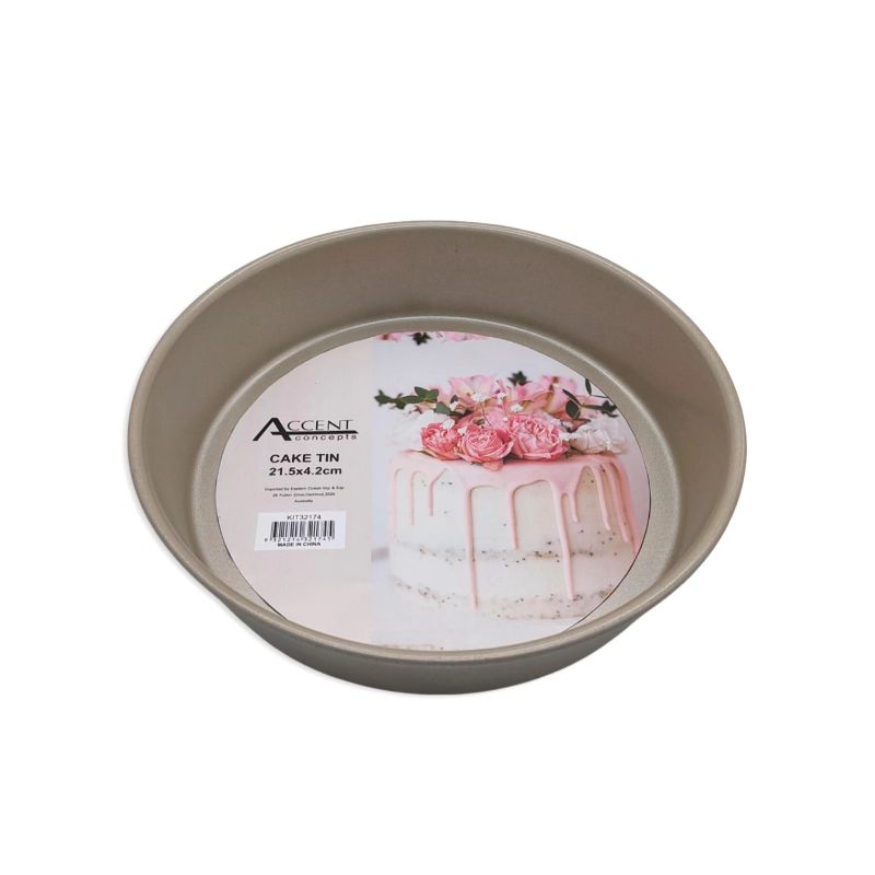 Champagne Gold Round Cake Tin - 21.5cm x 4.2cm