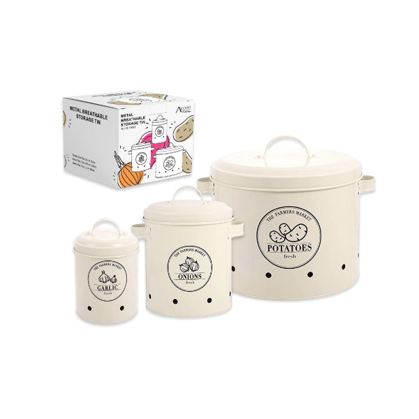 Metal Breathable Storage Tin - 23cm x 21cm