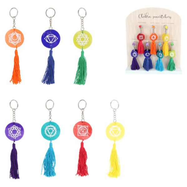 7 Chakra Coloured Keyring with Tassel