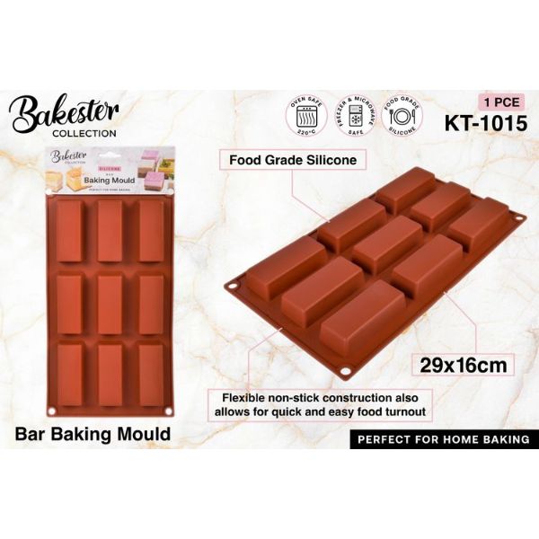 1 Pack Silicone 9 Bar Moulds - 29cm x 16cm