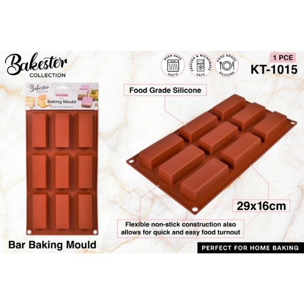 1 Pack Silicone 9 Bar Moulds - 29cm x 16cm