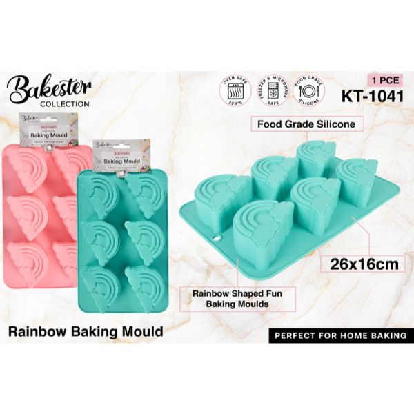 1 Pack Silicone 6 Rainbow Baking Moulds