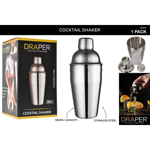 1 Pack Stainless Steel Cocktail Shaker - 350ml