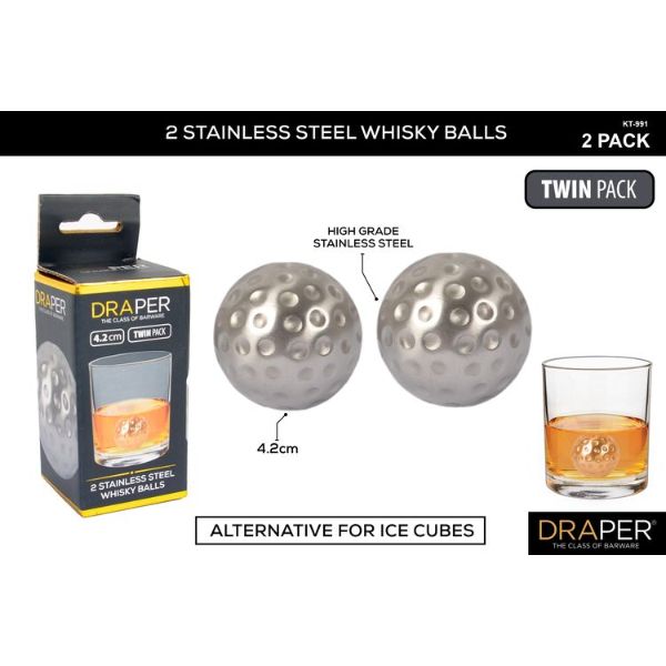 2 Pack Stainless Steel Whisky Balls