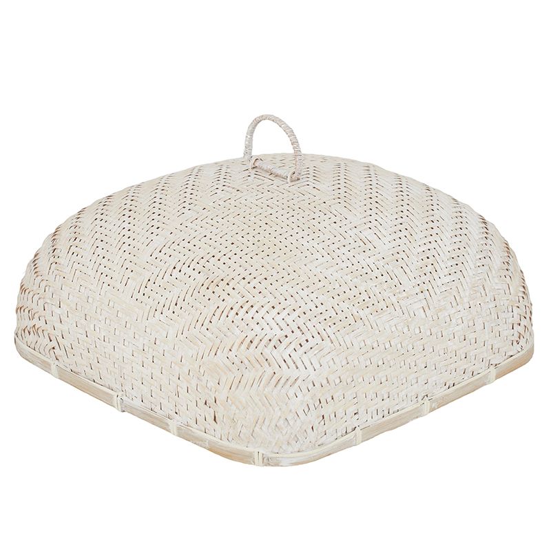 White Kira Bamboo Food Cloche - 35cm x 19cm