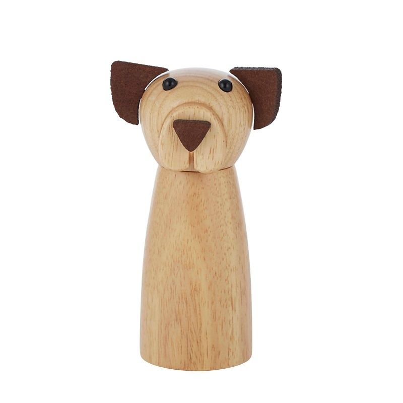 Natural Dirk Dog Wood Pepper Mill - 9.5cm x 15cm