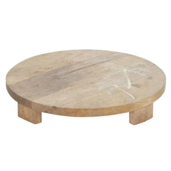 Tropic Wood Inlay Footed Board - 32cm x 5cm