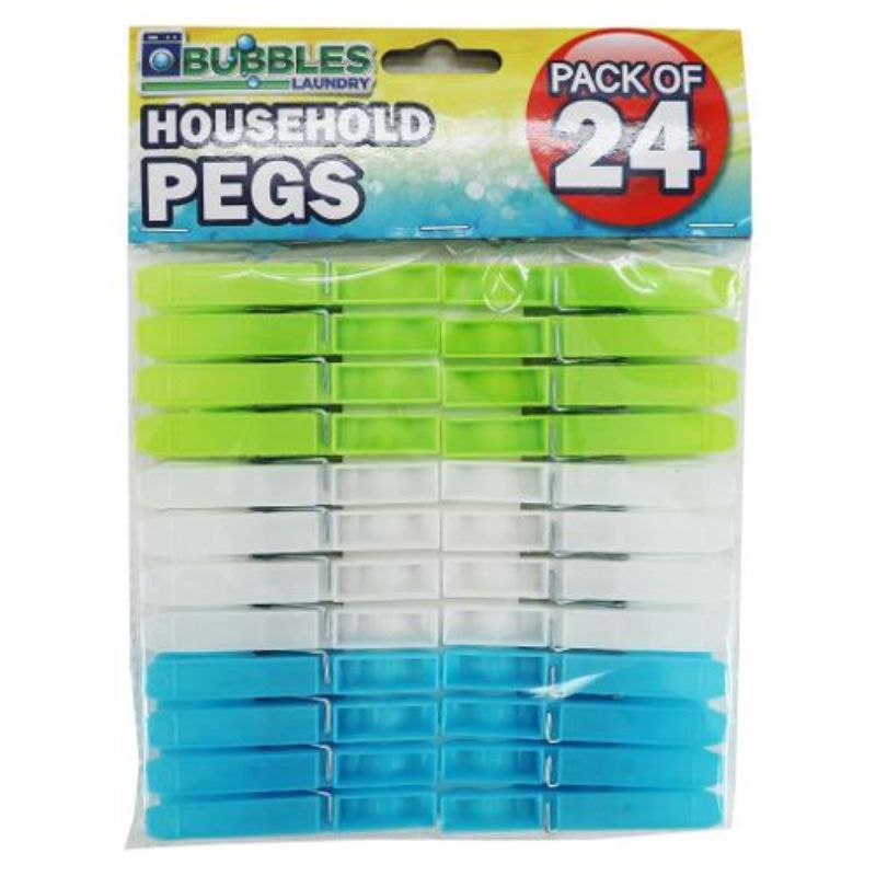24 Pack Standard Laundry Plastic Pegs