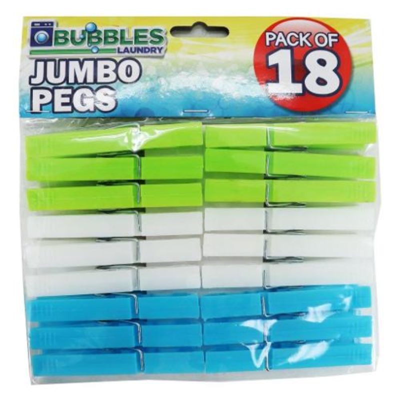 18 Pack Jumbo Laundry Pegs