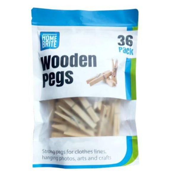 36 Pack Wooden Pegs