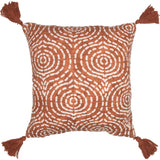 Load image into Gallery viewer, Rust Printed Cotton Slub Cushion Prefilled - 45cm x 45cm x 10cm